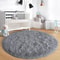 Fluffy Black Round Shaggy Rug Soft Plush Bedroom Living Room Area Carpet 0