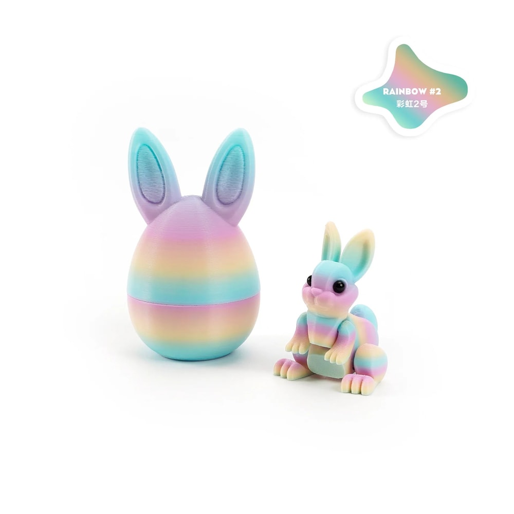 3D Printed Easter Rabbit Ornament Cute Bunny Egg Desktop Decor For Kids Gift 23
