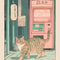 Japanese Tabby Cat Bathtub Canvas Wall Art Japandi Retro Aesthetic Bathroom Poster 12