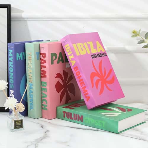 Travel Series Decorative Book Storage Box – Magnetic Fake Book Organizer for Coffee Table & Home Decor