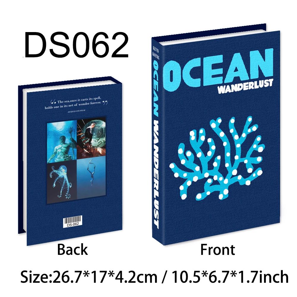 Travel Series Decorative Book Storage Box Magnetic Fake Book Organizer For Coffee Table Home Deco 8