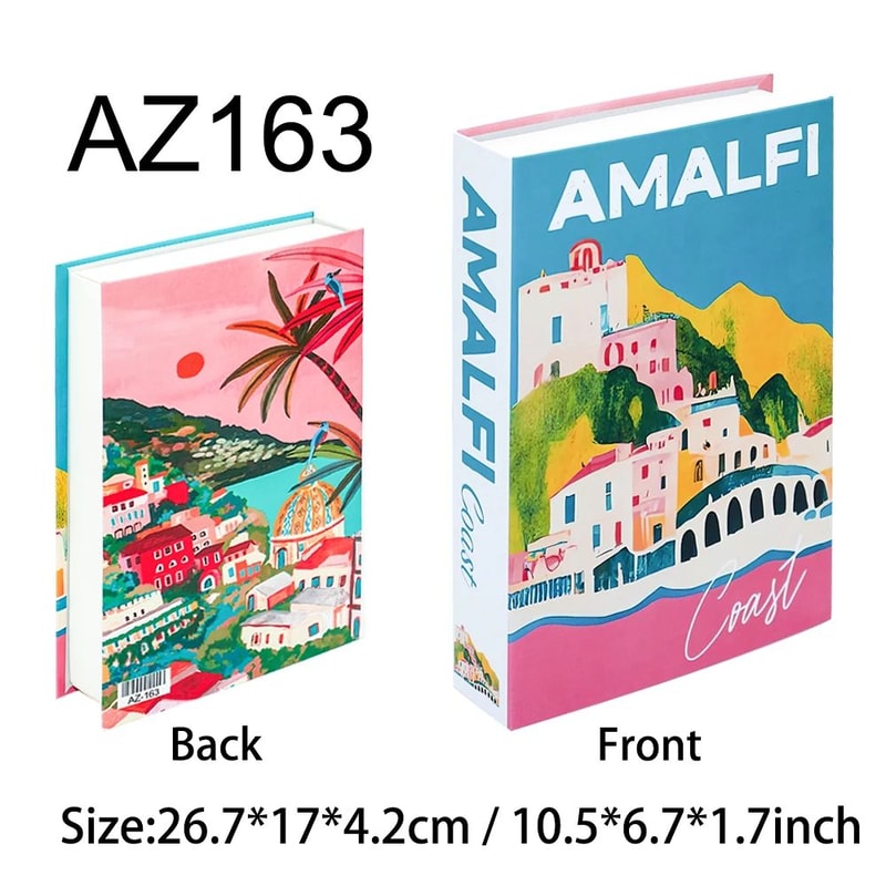 Travel Series Decorative Book Storage Box Magnetic Fake Book Organizer For Coffee Table Home Deco 13