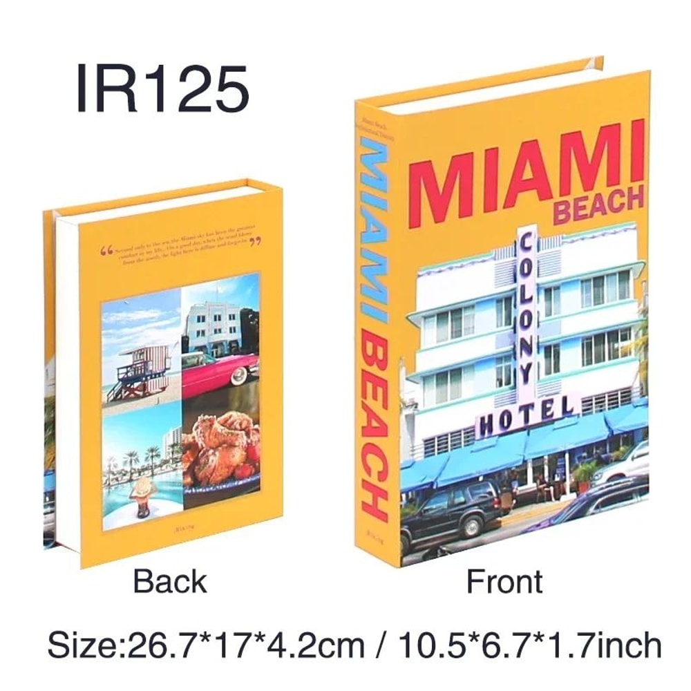 Travel Series Decorative Book Storage Box Magnetic Fake Book Organizer For Coffee Table Home Deco 17