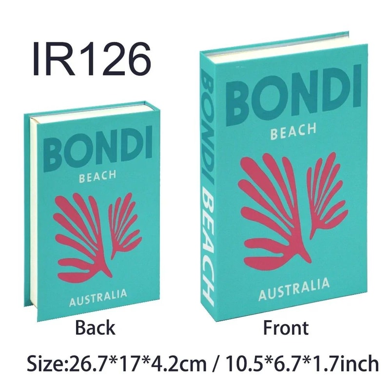 Travel Series Decorative Book Storage Box Magnetic Fake Book Organizer For Coffee Table Home Deco 18