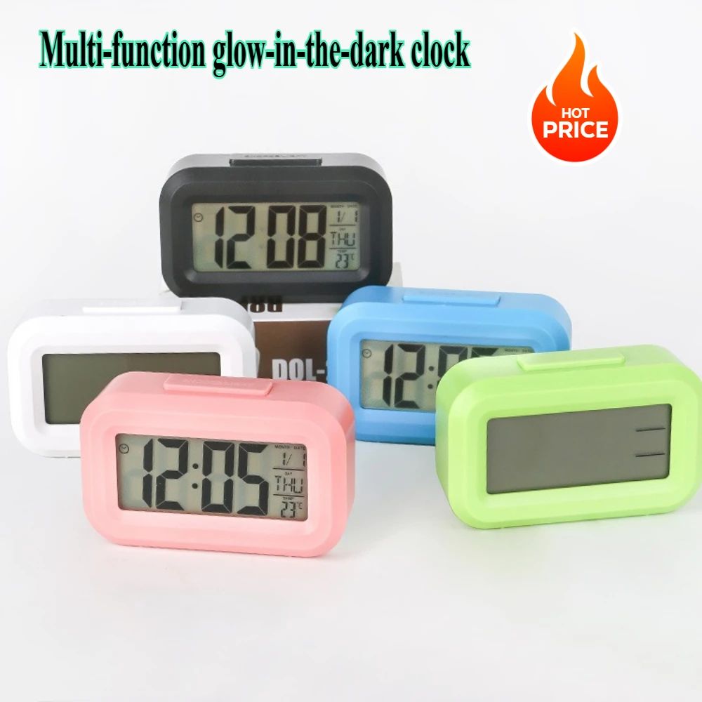 LED Digital Alarm Clock With Snooze Temperature Display Backlit Desk Clock For Home Office 5