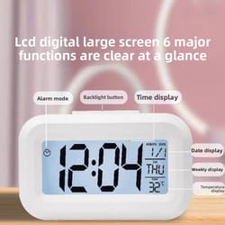 led digital alarm clock with snooze & temperature display – backlit desk clock for home & office