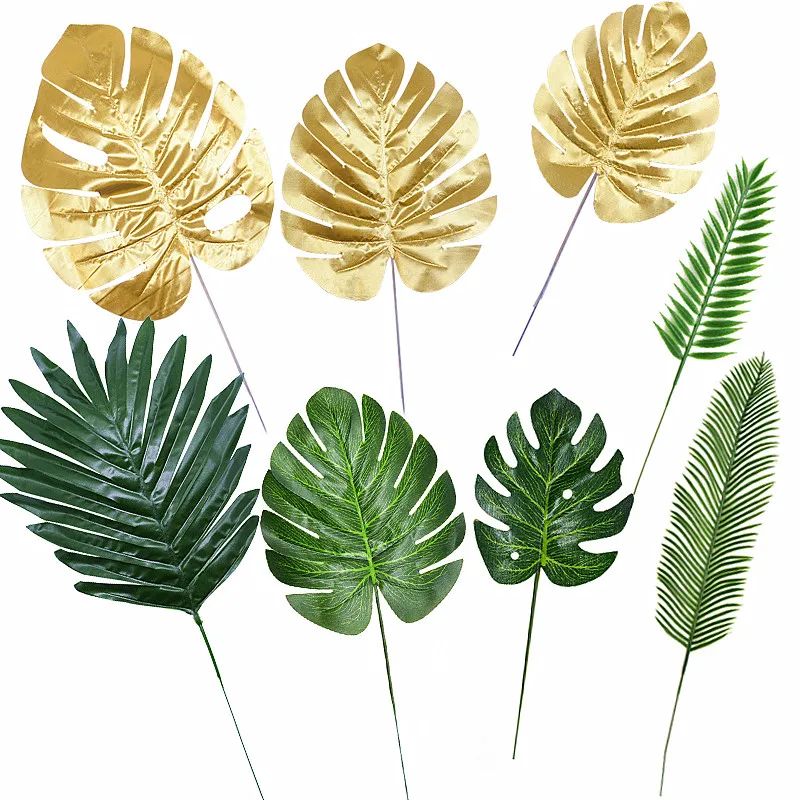 Lush Tropical Artificial Palm Leaf Decor Set Realistic Green Silk Turtle Leaves For Events Home S