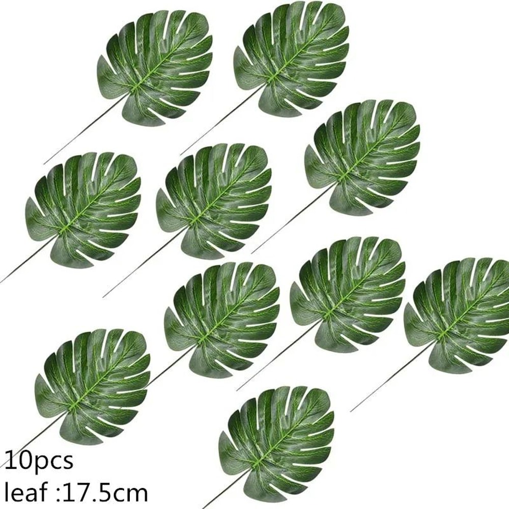 Lush Tropical Artificial Palm Leaf Decor Set Realistic Green Silk Turtle Leaves For Events Home S