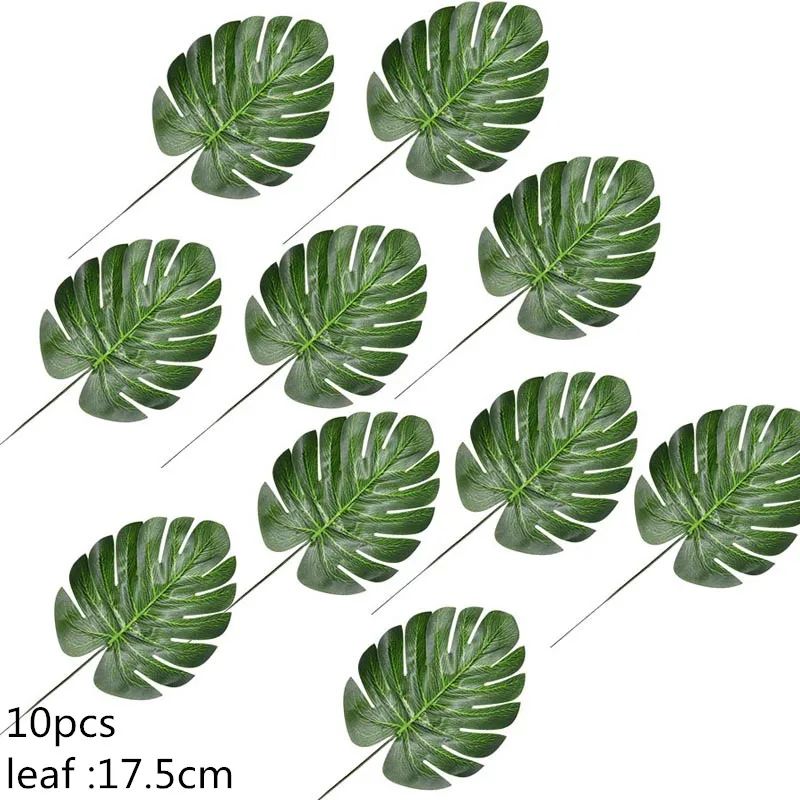 Lush Tropical Artificial Palm Leaf Decor Set Realistic Green Silk Turtle Leaves For Events Home S