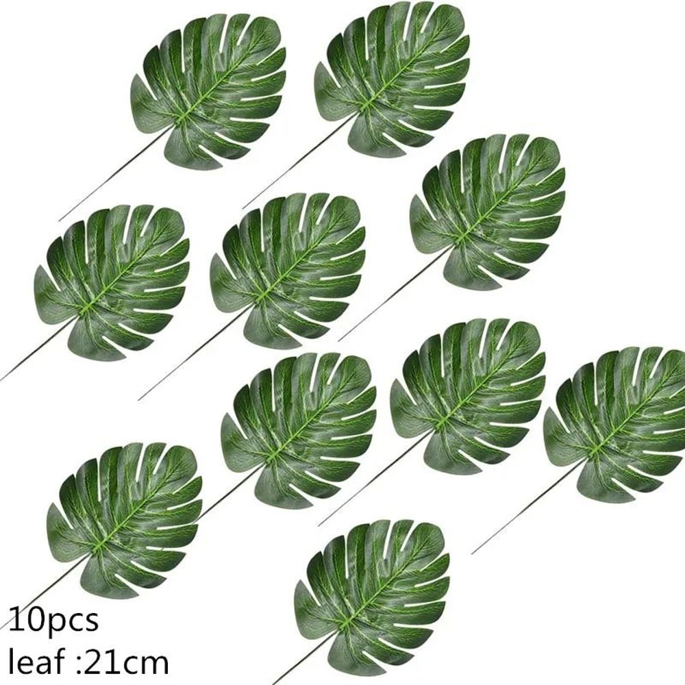 Lush Tropical Artificial Palm Leaf Decor Set Realistic Green Silk Turtle Leaves For Events Home S