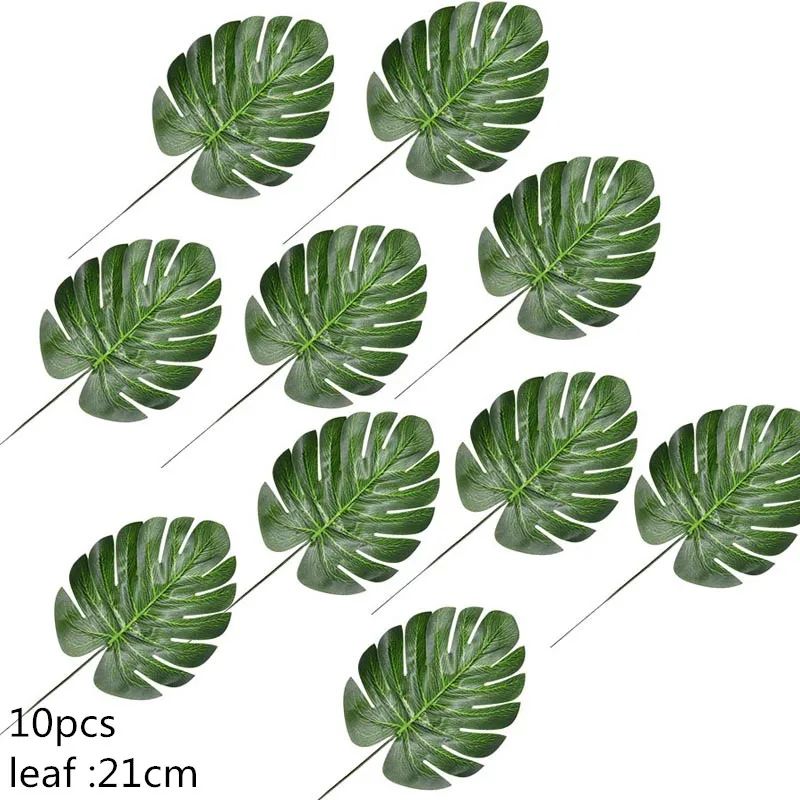 Lush Tropical Artificial Palm Leaf Decor Set Realistic Green Silk Turtle Leaves For Events Home S