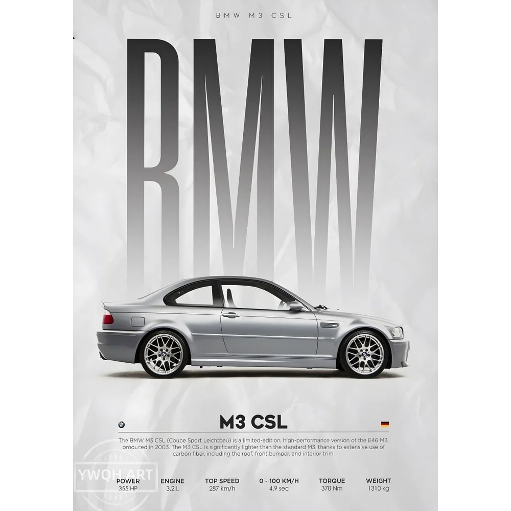 Modern Black Sports Car Canvas Wall Art Famous Racing Car Poster Print For Living Room Decor 8