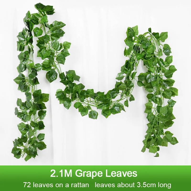 689 Ft Artificial Ivy Leaf Garland Realistic Green Silk Vine For Wall Wedding Home Decor 7
