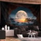 Tranquil Moon Cave Forest Tapestry Scenic Polyester Wall Hanging For Bedroom Living Room Decor 0