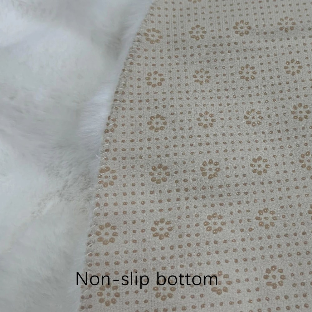 Round Bubble Velvet Faux Rabbit Fur Rug Ultra Soft Fluffy Plush Carpet For Living Room Kids Space 5