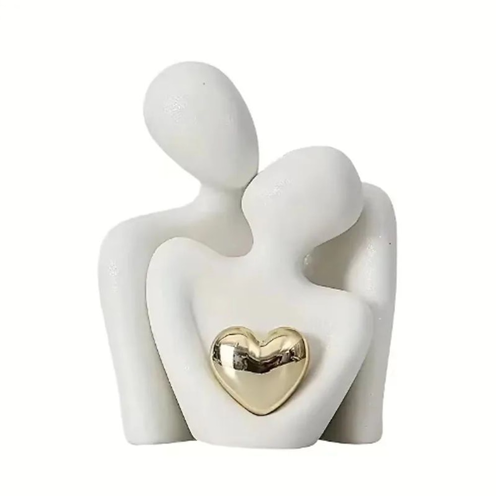 Romantic Couple Embrace Statue Love Figurine Decor For Bedroom Valentines Gift 2
