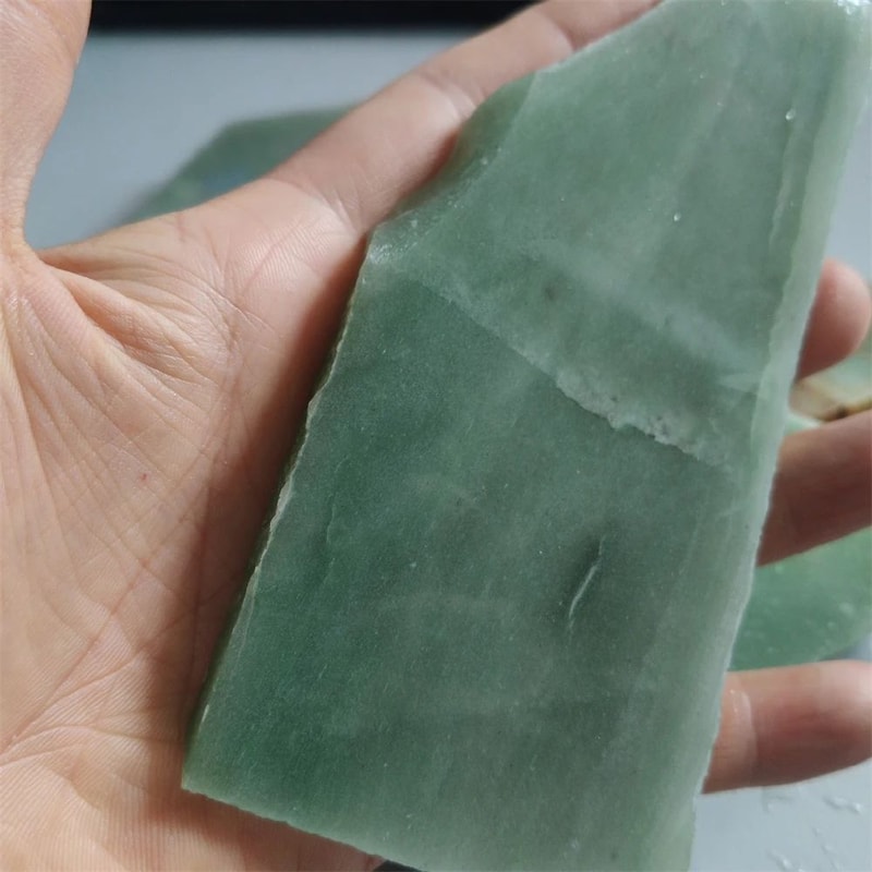 Natural Dulong Jade Stone Specimen Raw Green Jadeite Mineral For Collection Home Decor 7