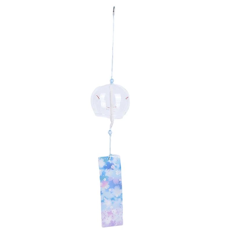 Japanese Sakura Glass Wind Chime Handmade Clear Wind Bell Hanging Decor For Home Garden 12