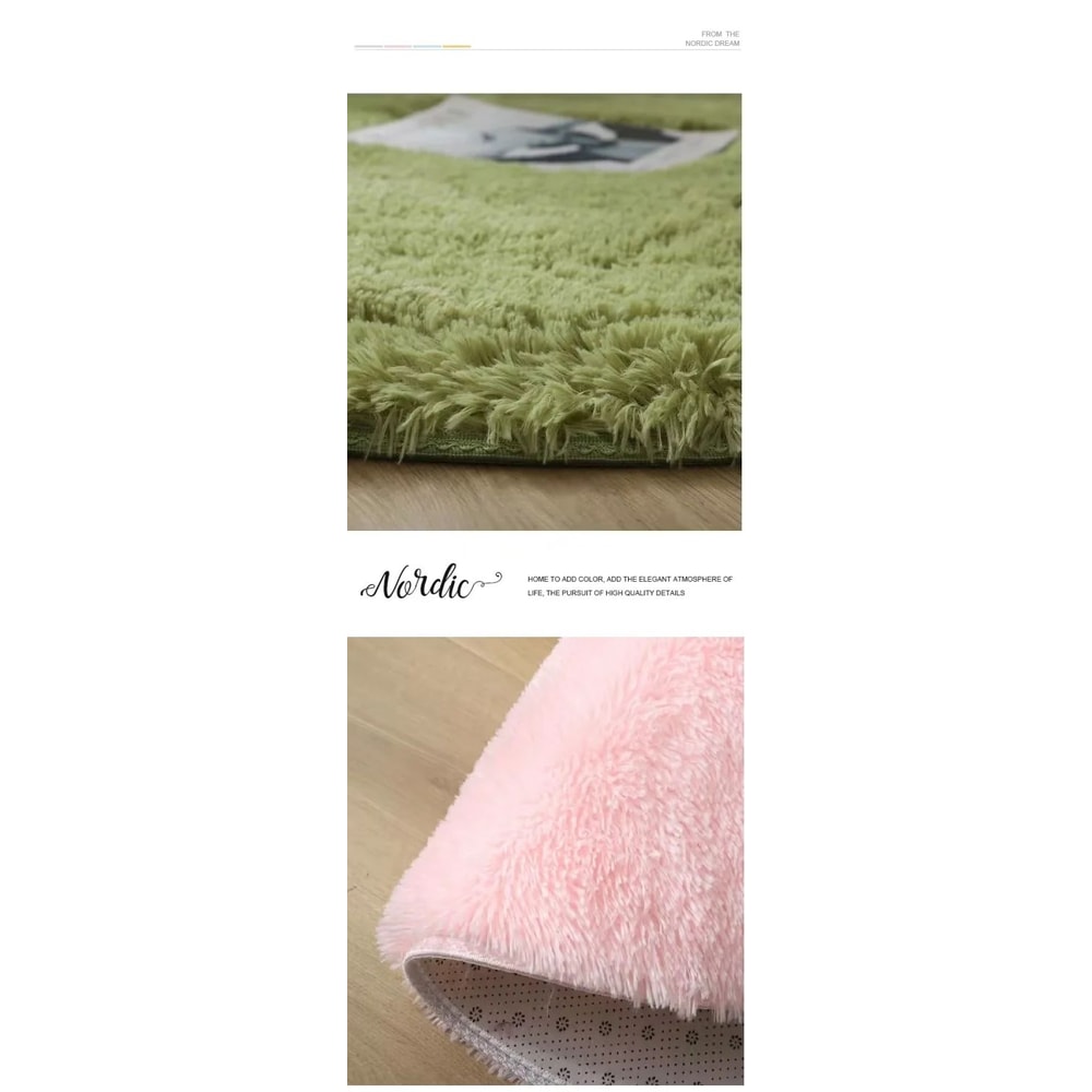 Fluffy Round Plush Area Rug NonSlip Soft Carpet For Living Room Kids Bedroom Decor 6