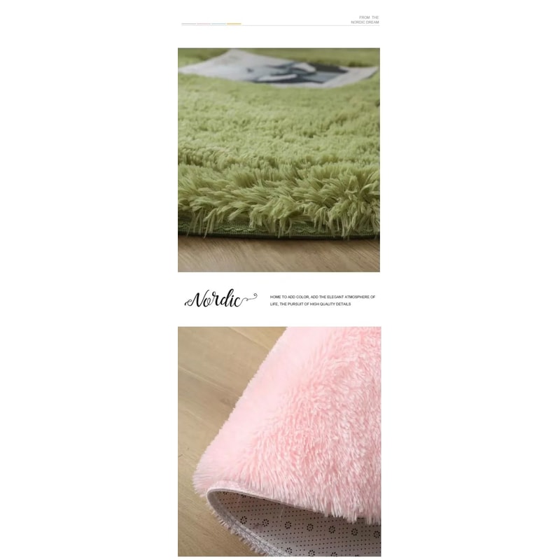 Fluffy Round Plush Area Rug NonSlip Soft Carpet For Living Room Kids Bedroom Decor 6