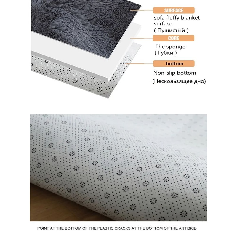 Fluffy Round Plush Area Rug NonSlip Soft Carpet For Living Room Kids Bedroom Decor 7