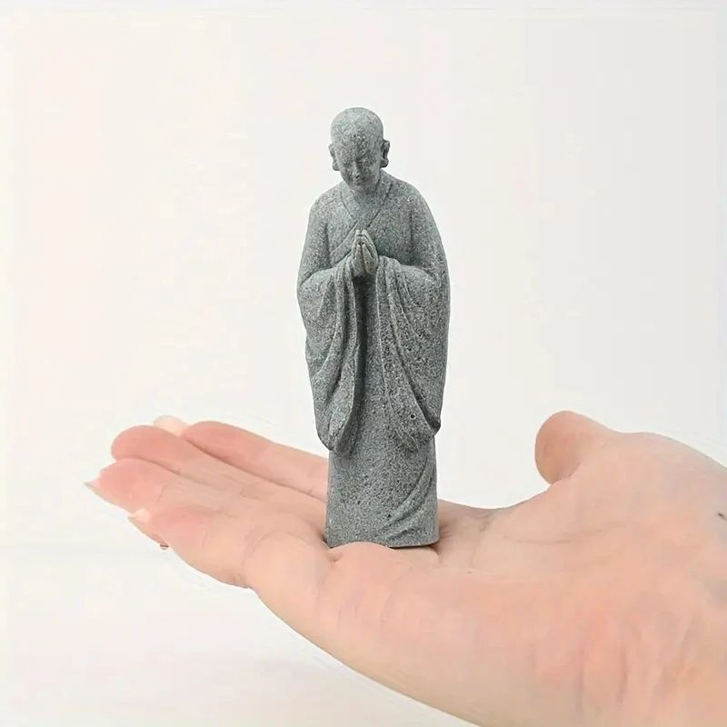 Zen Wishing Monk Resin Figurine Buddhist Micro Landscape Decor For Aquarium Garden Meditation Spa 9