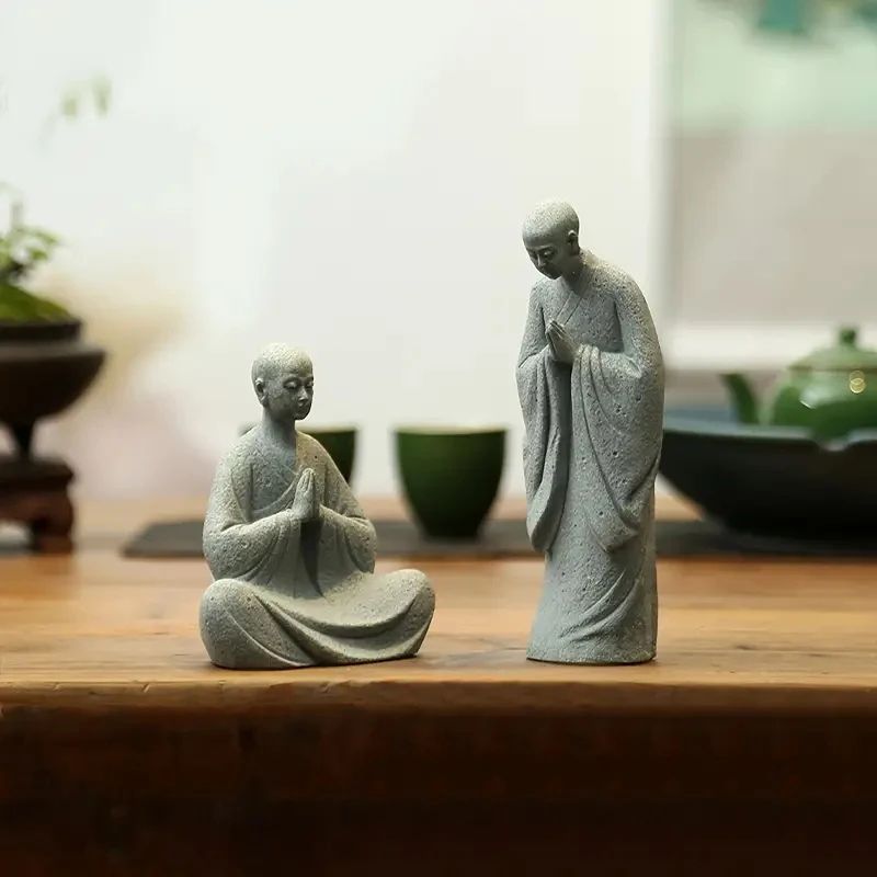 Zen Wishing Monk Resin Figurine Buddhist Micro Landscape Decor For Aquarium Garden Meditation Spa 5
