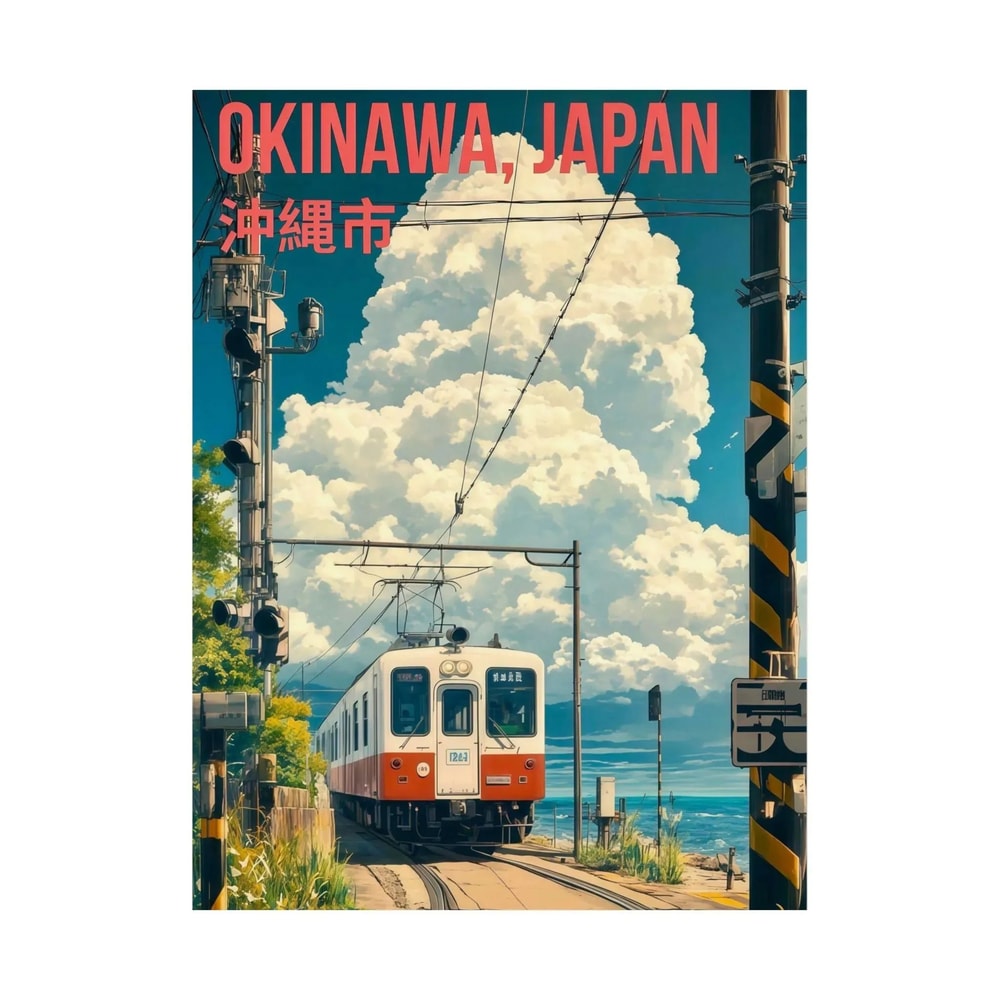 Retro Japanese Tokyo Rainy Night Canvas Wall Art Railway Street Landscape Poster For Modern Home D 7