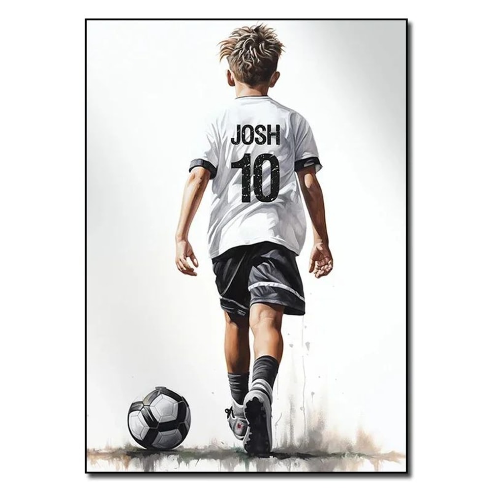 Personalized Football Player Canvas Poster Custom Name Sports Wall Art Gift For Boys Men 5