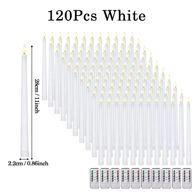 Flameless LED Taper Candles With Remote 3D Flickering Battery Operated Candles For Home Event Dec 19