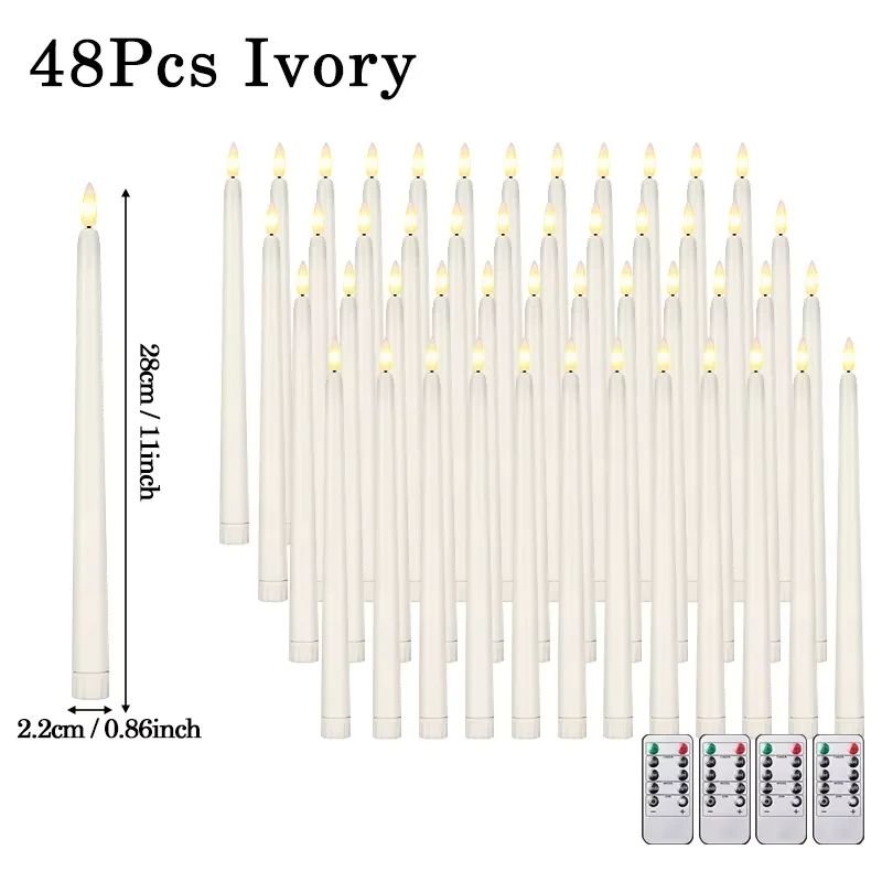 Flameless LED Taper Candles With Remote 3D Flickering Battery Operated Candles For Home Event Dec 8