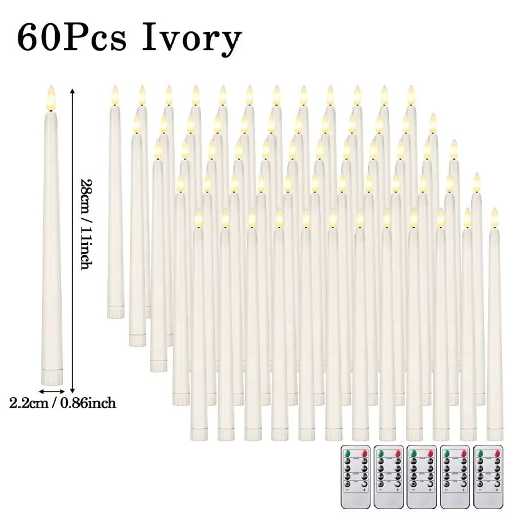 Flameless LED Taper Candles With Remote 3D Flickering Battery Operated Candles For Home Event Dec 9