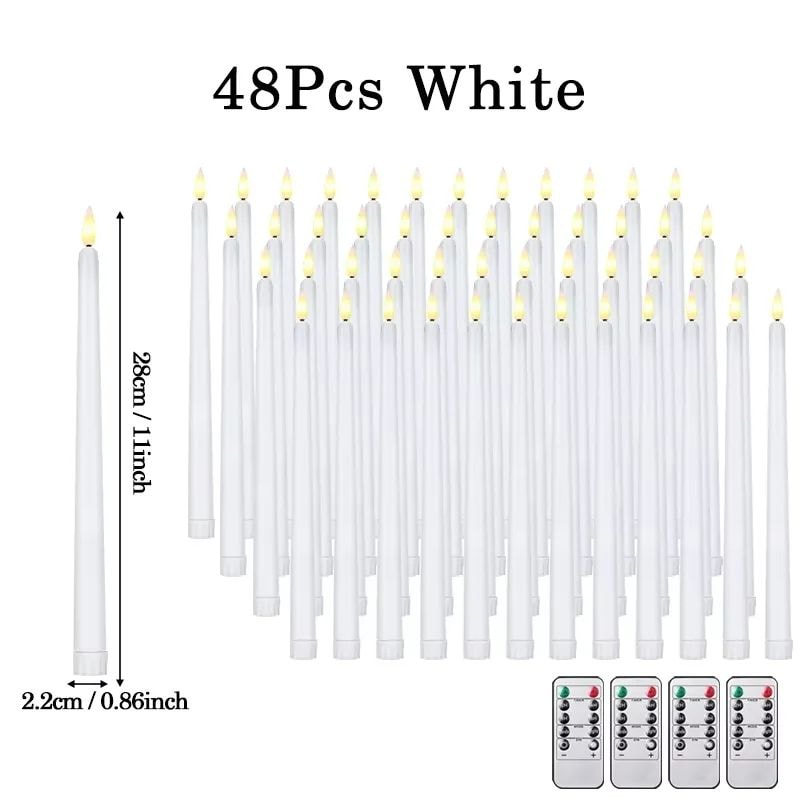 Flameless LED Taper Candles With Remote 3D Flickering Battery Operated Candles For Home Event Dec 15