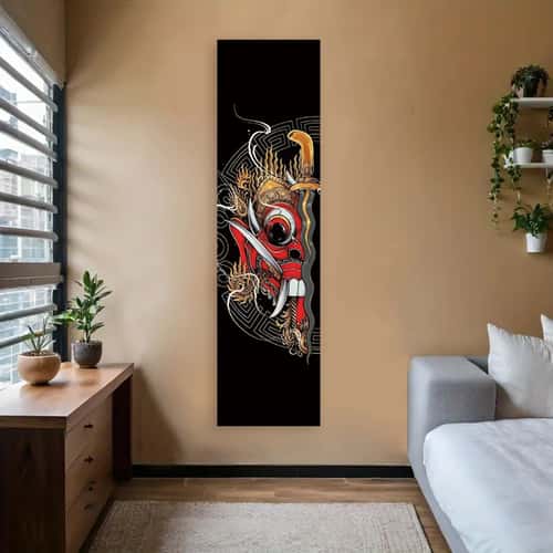Japanese Wave Red Sun Tapestry – Aesthetic Ocean Wall Hanging Decor for Home