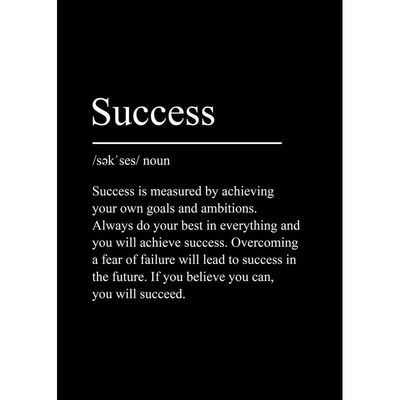 Minimalist Inspirational Definition Canvas Poster Success Focus Mindset Wall Art Decor 10