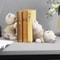 Cute Bear Bookend Figurine Cream Style Decorative Book Holder For Home Shelf Decor 5