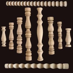 vintage carved wooden spindle column – decorative gourd pillar applique for furniture & home decor