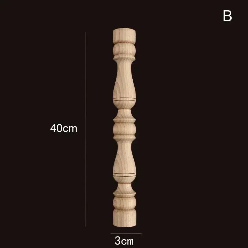 Vintage Carved Wooden Spindle Column Decorative Gourd Pillar Applique For Furniture Home Decor 11