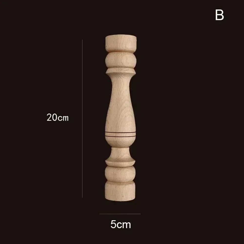 Vintage Carved Wooden Spindle Column Decorative Gourd Pillar Applique For Furniture Home Decor 12
