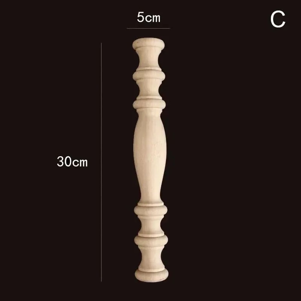 Vintage Carved Wooden Spindle Column Decorative Gourd Pillar Applique For Furniture Home Decor 29