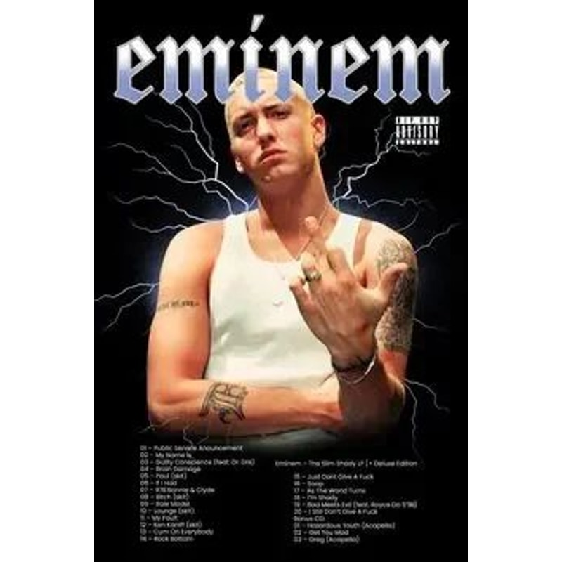 Eminem Rap Legend Canvas Wall Art Modern HipHop Music Poster For Room Decor 24