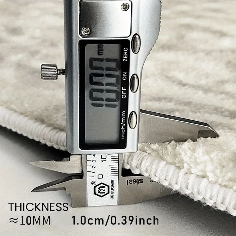 Cream Irregular Plush Area Rug Minimalist Soft NonSlip Carpet For Bedroom Living Room 5