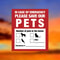 Pet Alert Window Stickers Emergency Rescue Static Cling Decals 4 Pack Save My Pets Sign 8