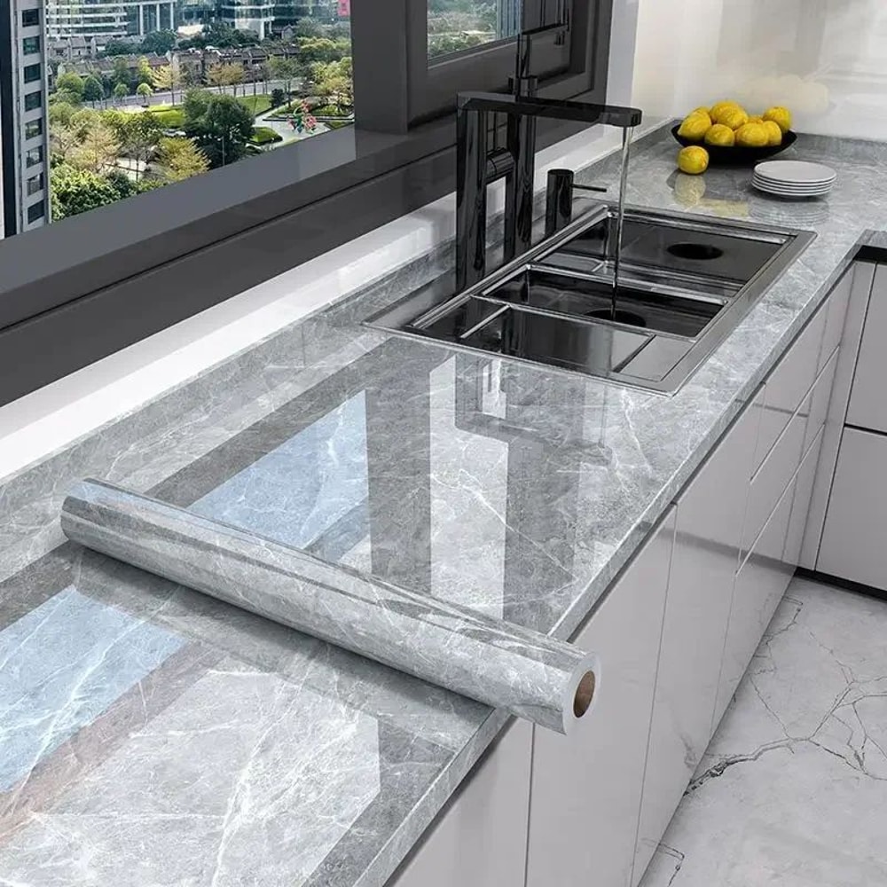 Marble Peel And Stick Wallpaper Roll Waterproof OilProof SelfAdhesive Film For Kitchen Home Decor 9