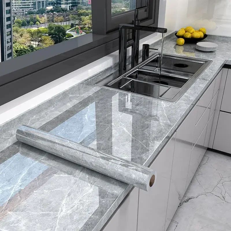 Marble Peel And Stick Wallpaper Roll Waterproof OilProof SelfAdhesive Film For Kitchen Home Decor 9