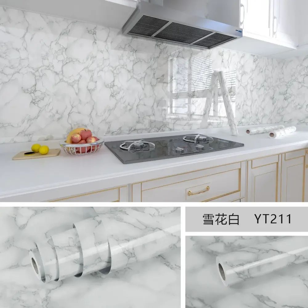 Marble Peel And Stick Wallpaper Roll Waterproof OilProof SelfAdhesive Film For Kitchen Home Decor 20