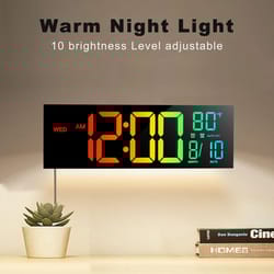 16-inch rgb led digital wall clock – large display with remote, alarm, temperature & dst smart clock