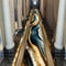 Golden Abstract Marble Runner Rug NonSlip Hallway Carpet Luxury 3D Print Washable Floor Mat 3
