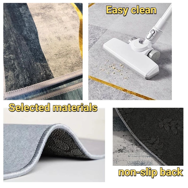 Golden Abstract Marble Runner Rug NonSlip Hallway Carpet Luxury 3D Print Washable Floor Mat 4