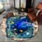 3D Underwater Dolphin Round Area Rug Ocean Illusion NonSlip Carpet For Living Room Bedroom Decor 26